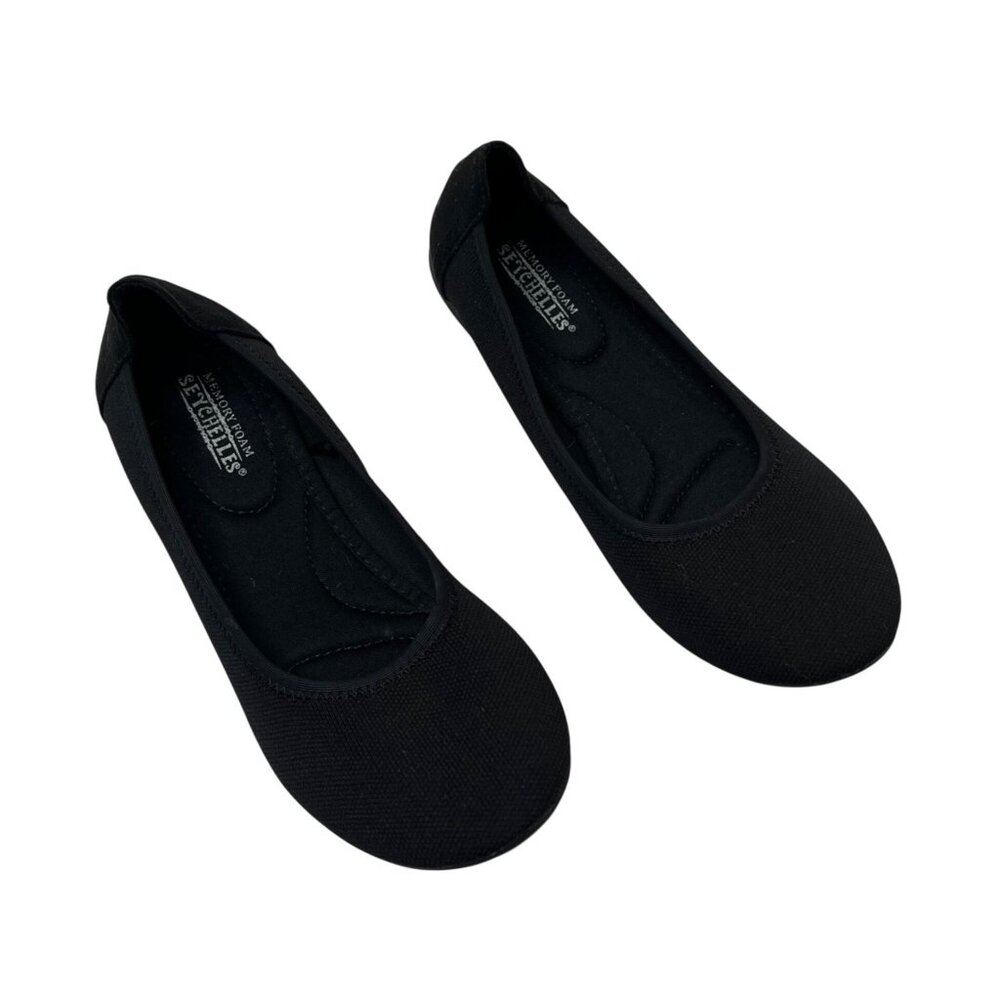 Seychelles Womens Knit Comfort Black Ballet Flats Size 7.5 w